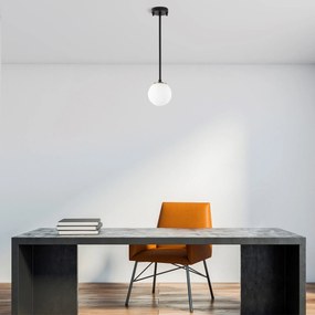 Candeeiro de Teto Akkas – Preto, Branco e Dourado – 15 x 15 x 61 cm