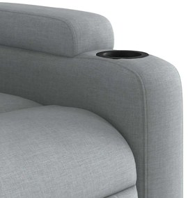 Poltrona de massagens reclinável tecido cinzento-claro
