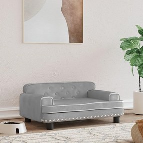 vidaXL Cama para cães 70x45x30 cm veludo cinzento-claro