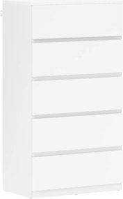 HOMCOM Cômoda Sideboard com 5 gavetas, 55 cm x 34 cm x 100 cm, Branco | Aosom Portugal
