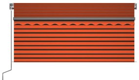 Toldo retrátil manual com estore 3,5x2,5 m laranja/castanho