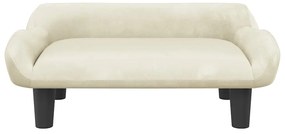 Cama para cães 70x40x24 cm veludo cor creme