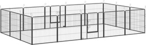 PawHut Cercado para filhotes, 16 peças parque para filhotes dobrável com porta para cães pequenos e médios, 3,2 x 3,2 x 0,8 m, Cinza | Aosom Portugal