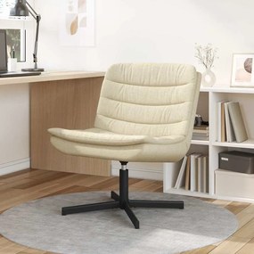 vidaXL Cadeira giratória Creme 63 x 75 x 76 cm tecido