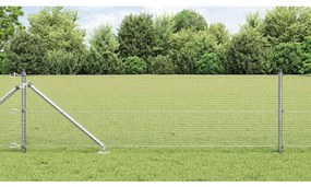 vidaXL Poste de Cerca Prateado 25 x 0,4 m (malha de 16 x 16 mm) Aço