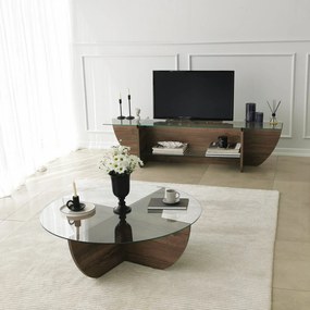 TV Stand Lily – Walnut – 158 cm x 40 cm x 35 cm