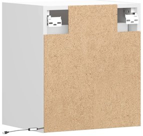 Móveis de parede p/ TV com luzes LED 2 pcs 41x31x45 cm branco