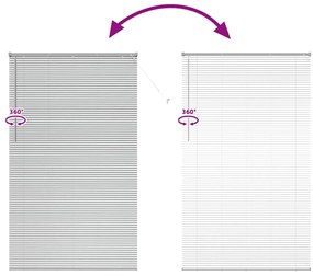 Persiana de Janela com cortinas Outros Manual Prata 80 x 130 cm Alumín