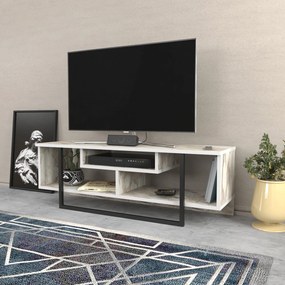 Móvel TV Asal – Branco/Preto – 120x35,2x40,2 cm