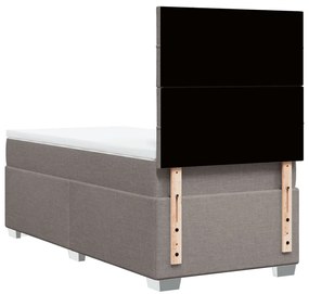 Cama com molas/colchão 90x200 cm tecido castanho-acinzentado
