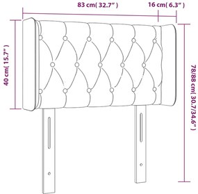 Cabeceira de cama c/ abas tecido 83x16x78/88 cm preto