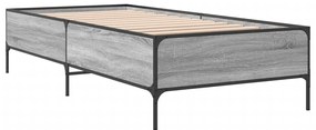 Estrutura cama 100x200 cm derivados madeira/metal cinza sonoma