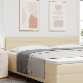vidaXL Cabeceira LED Design Linhas Creme 100 cm Tecido