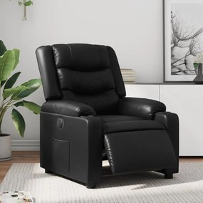 Poltrona reclinável elétrica couro artificial preto