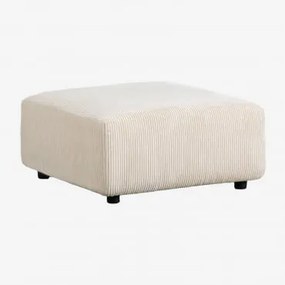 Pufe 85x85 Cm Para Sofá Modular Bruna Bombazina Crema Linho - Sklum