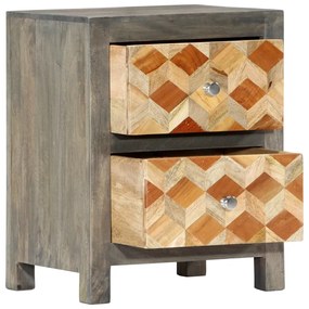 Mesa de cabeceira 40x30x50cm madeira mangueira maciça cinzento