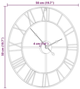 Relógio de parede Ø50 cm ferro preto