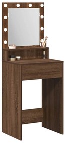 Mesa de Maquilhagem com Luzes LED - Carvalho Castanho - 50x41x135 cm