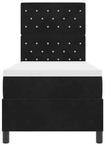 Cama com Estrado vidaXL com Colchão e LED Preto 80x200 cm Veludo