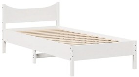 Cama sem colchão 100x200 cm madeira de pinho maciça branco