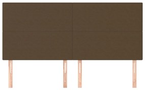 Cabeceira de cama 4 pcs tecido 100x5x78/88 cm castanho -escuro