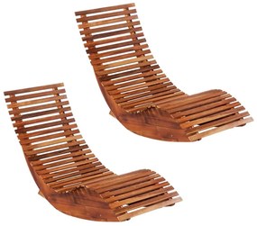 Espreguiçadeiras de baloiçar 2 pcs madeira de acácia