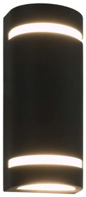 Candeeiros de parede exterior 2 pcs 35 W semicilíndrico preto