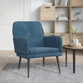 Cadeira c/ apoio de braços 62x79x79 cm veludo azul