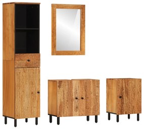 vidaXL 4 pcs conjunto de móveis para casa de banho acácia maciça
