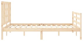 Estrutura de cama com cabeceira 140x200 cm madeira maciça