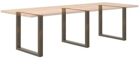 Pés para mesa de jantar em formato de U, 3 peças, aço natural, 80x(72-