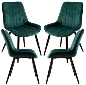 Pack 4 Cadeiras Lene Veludo - Verde