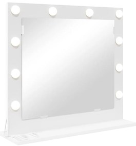 Espelho de Maquilhagem com Luzes LED Branco 60x55x18 cm