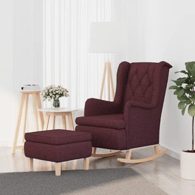 vidaXL Poltrona de baloiço com banco tecido roxo