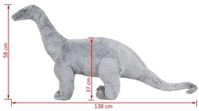 Brinquedo de montar dinossauro braquiossauro peluche cinza XXL