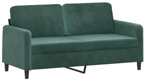 2 pcs conjunto de sofás veludo verde-escuro
