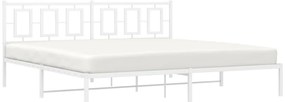 Estrutura de cama com cabeceira 193x203 cm metal branco