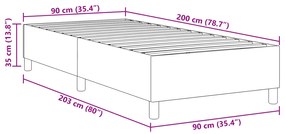 Cama Box VidaXL Creme 90x200 cm Tecido Acetinado