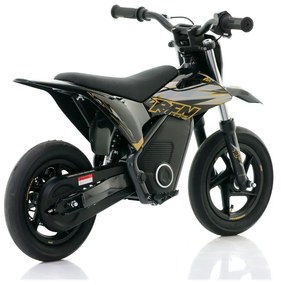 Mini moto elétrica para crianças Minicross electrica RFN Warrior SX-E250 Supermotard 250W 12/12" Até 25Km/hora cm limitador Preto/Dourado