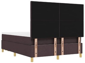 Cama Box com Colchão e Banco vidaXL Marrom Escuro 140x190 cm Tecido