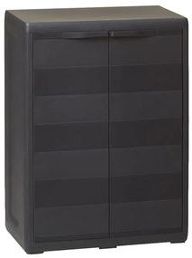 43706 vidaXL Armário de arrumação para jardim com 1 prateleira preto