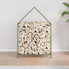 Suporte para lenha aço laminado a frio verde azeitona