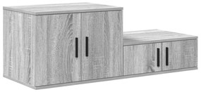 Armário de Armazenamento vidaXL Cinza Sonoma 127x41x40 cm Madeira Estr