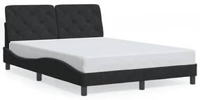 Estrutura de cama c/ luzes LED 120x200 cm veludo preto