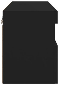 Móvel de parede para TV com luzes LED 60x30x40 cm preto