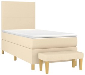 Cama com molas/colchão 90x190 cm tecido cor creme