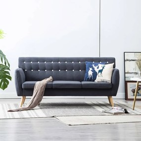 Sofá de 3 lugares estofos de tecido 172x70x82cm cinzento escuro