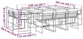 11 pcs conj. de jantar p/ jardim c/ almofadões textilene branco