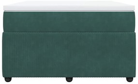 Cama boxspring com colchão 120x190 cm veludo verde-escuro