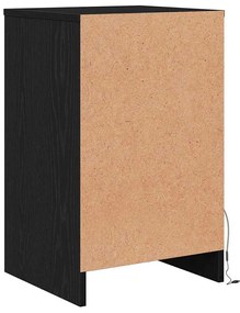 Criado-mudo LED Carvalho preto 38 x 34 x 61 cm Aglomerado